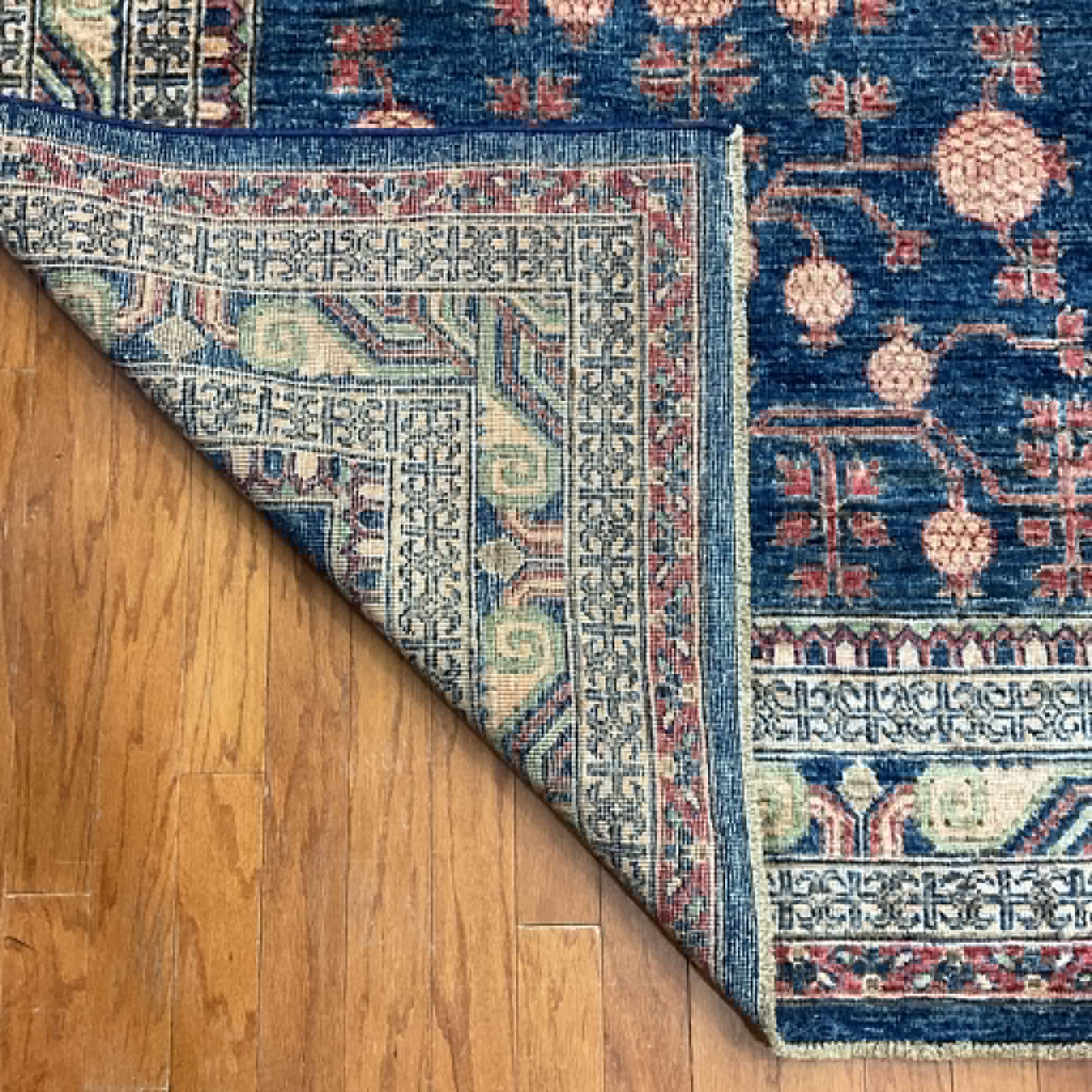 Hand Knotted Afghan Vegetable Dye Oushak Rug 8'2"x9'11" - Image 5
