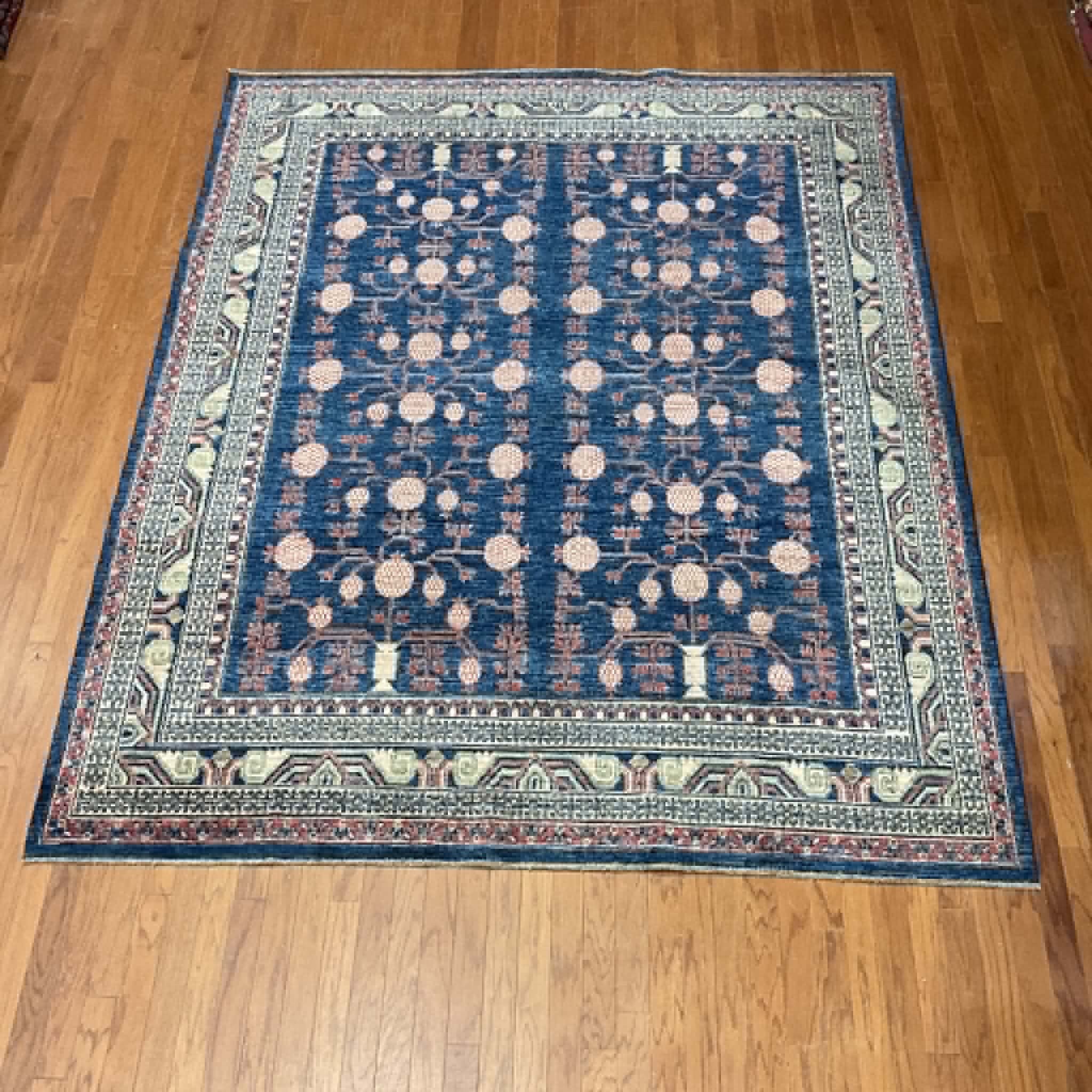 Hand Knotted Afghan Vegetable Dye Oushak Rug 8'2"x9'11"