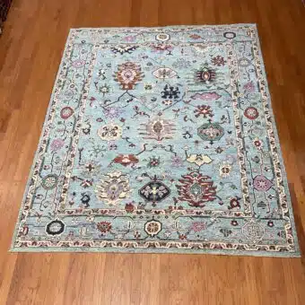 Hand Knotted Afghan Vegetable Dye Oushak Rug 8'1"x9'10"