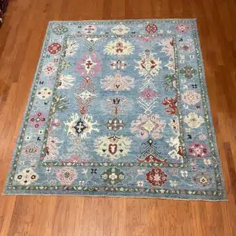 Hand Knotted Afghan Vegetable Dye Oushak Rug 8'X9'8"