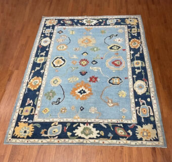Hand Knotted Afghan Vegetable Dye Oushak Rug 9'3"x11'10"