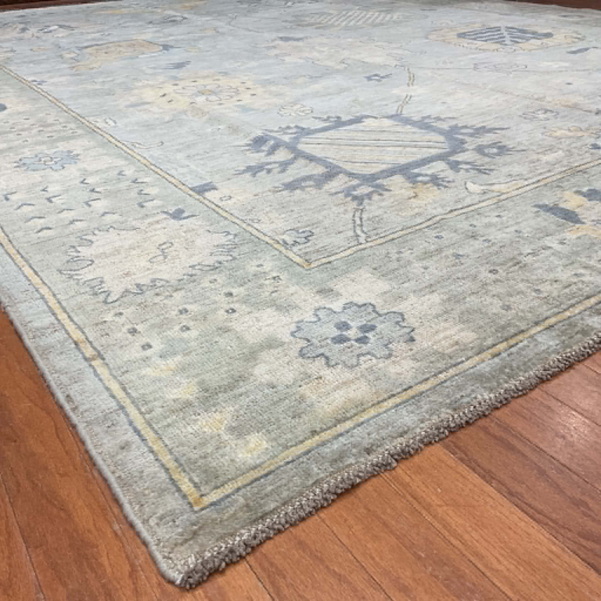 Hand Knotted Afghan Vegetable Dye Oushak Rug 9'10"x13'6" - Image 2