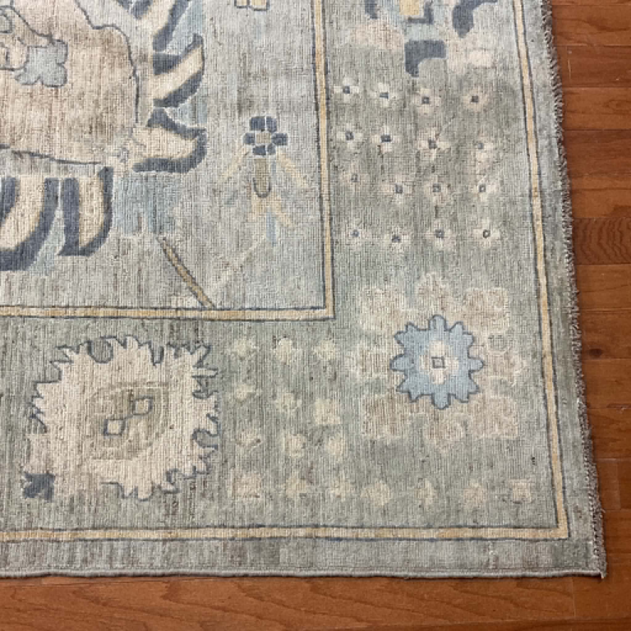 Hand Knotted Afghan Vegetable Dye Oushak Rug 9'10"x13'6" - Image 5