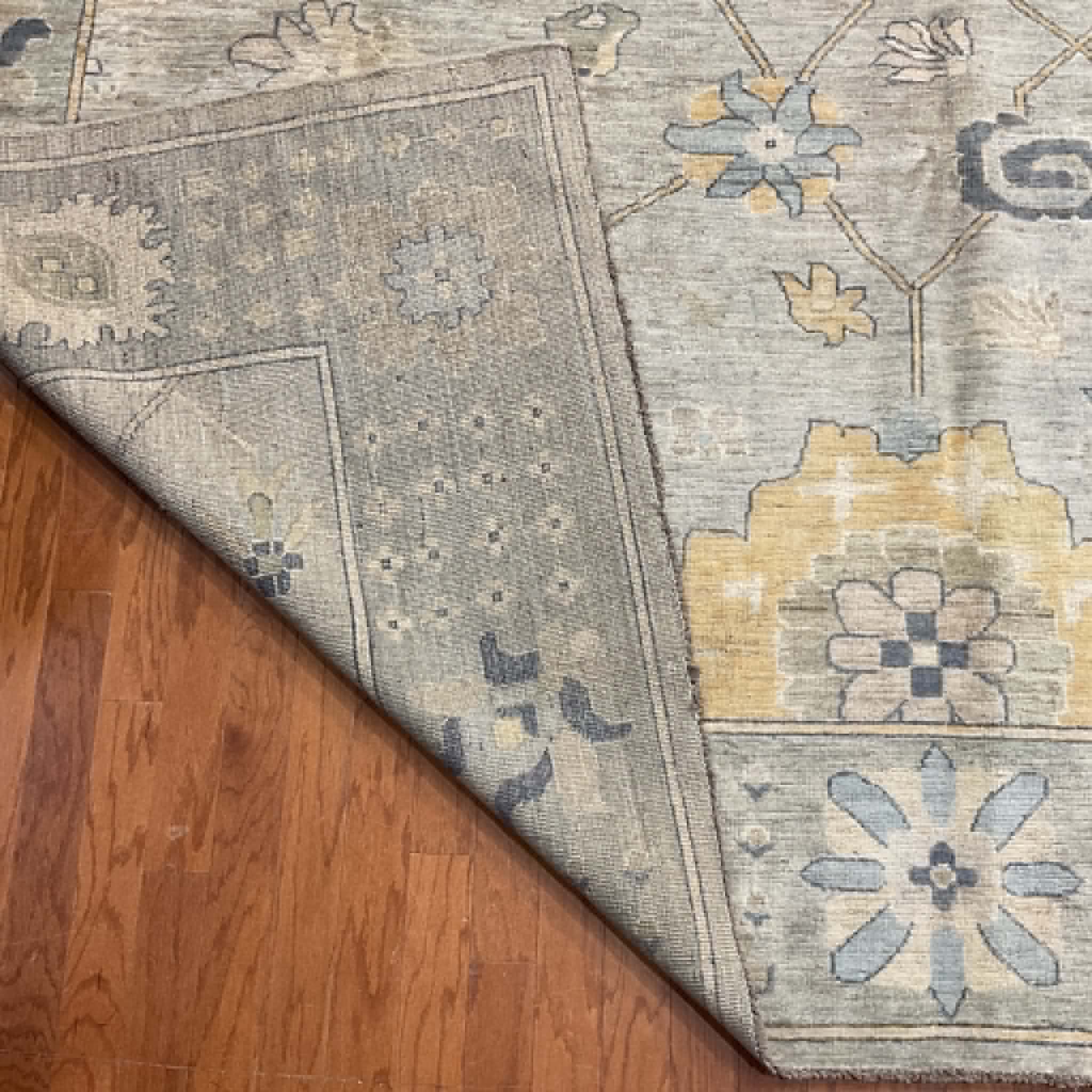 Hand Knotted Afghan Vegetable Dye Oushak Rug 9'10"x13'6" - Image 6