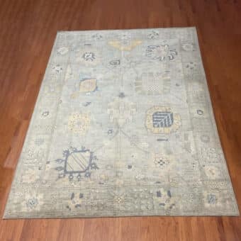 Hand Knotted Afghan Vegetable Dye Oushak Rug 9'10"x13'6"