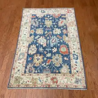 Hand Knotted Afghan Vegetable Dye Oushak Rug 3'11"x6'