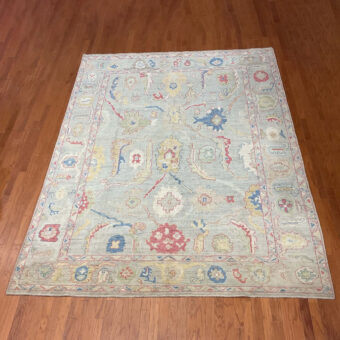 Hand Knotted Afghan Vegetable Dye Oushak Rug 9'3"X12'