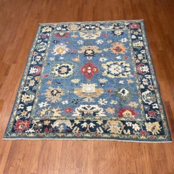 Hand Knotted Afghan Vegetable Dye Oushak Rug 8'4"x9'9"