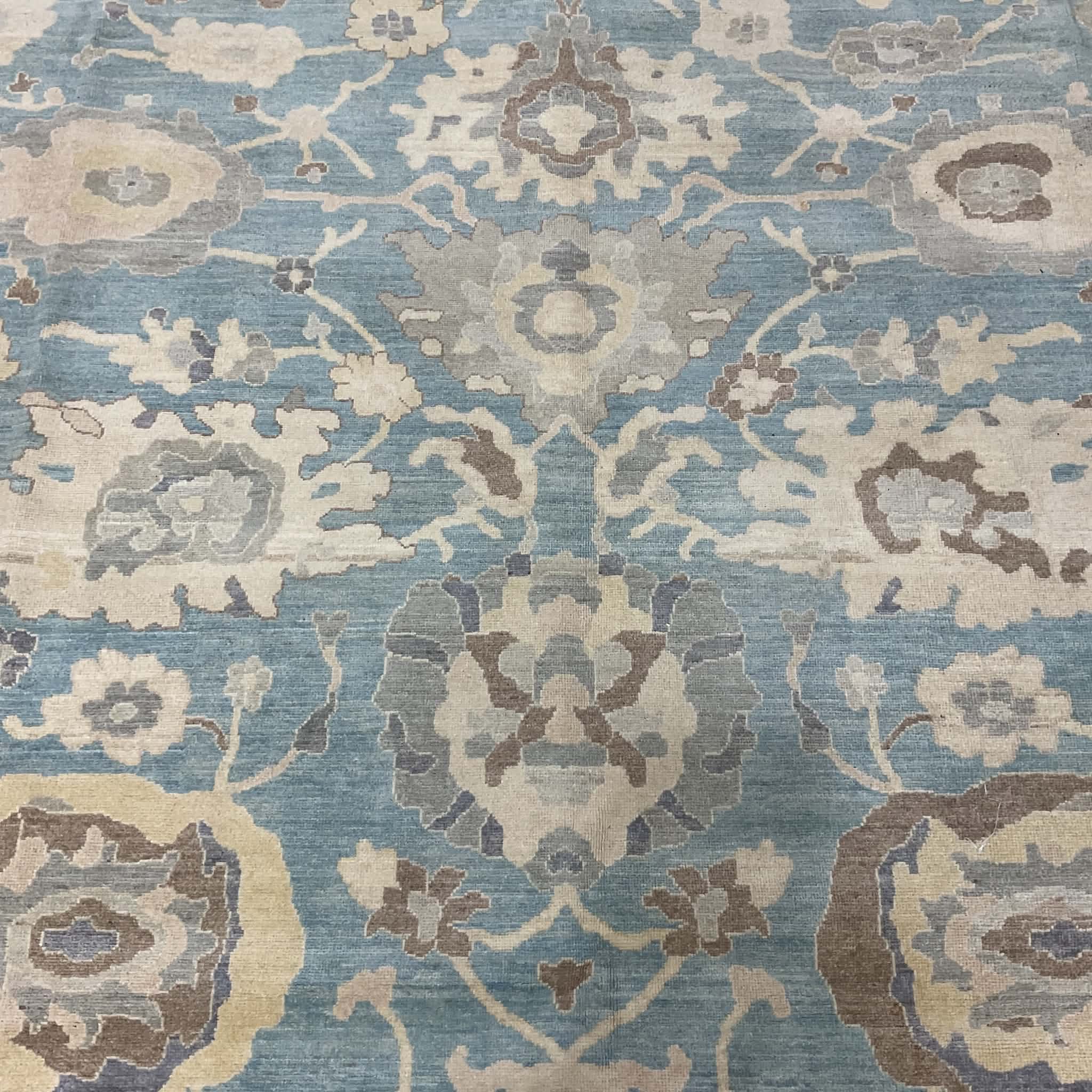 Hand Knotted Afghan Vegetable Dye Oushak Rug 9'x12' - Image 3