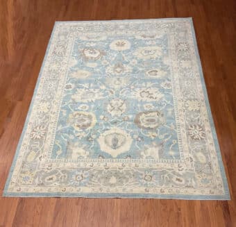 Hand Knotted Afghan Vegetable Dye Oushak Rug 9'x12'