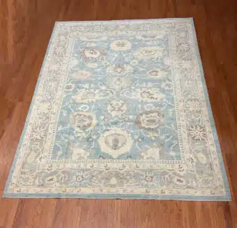 Hand Knotted Afghan Vegetable Dye Oushak Rug 9'x12'