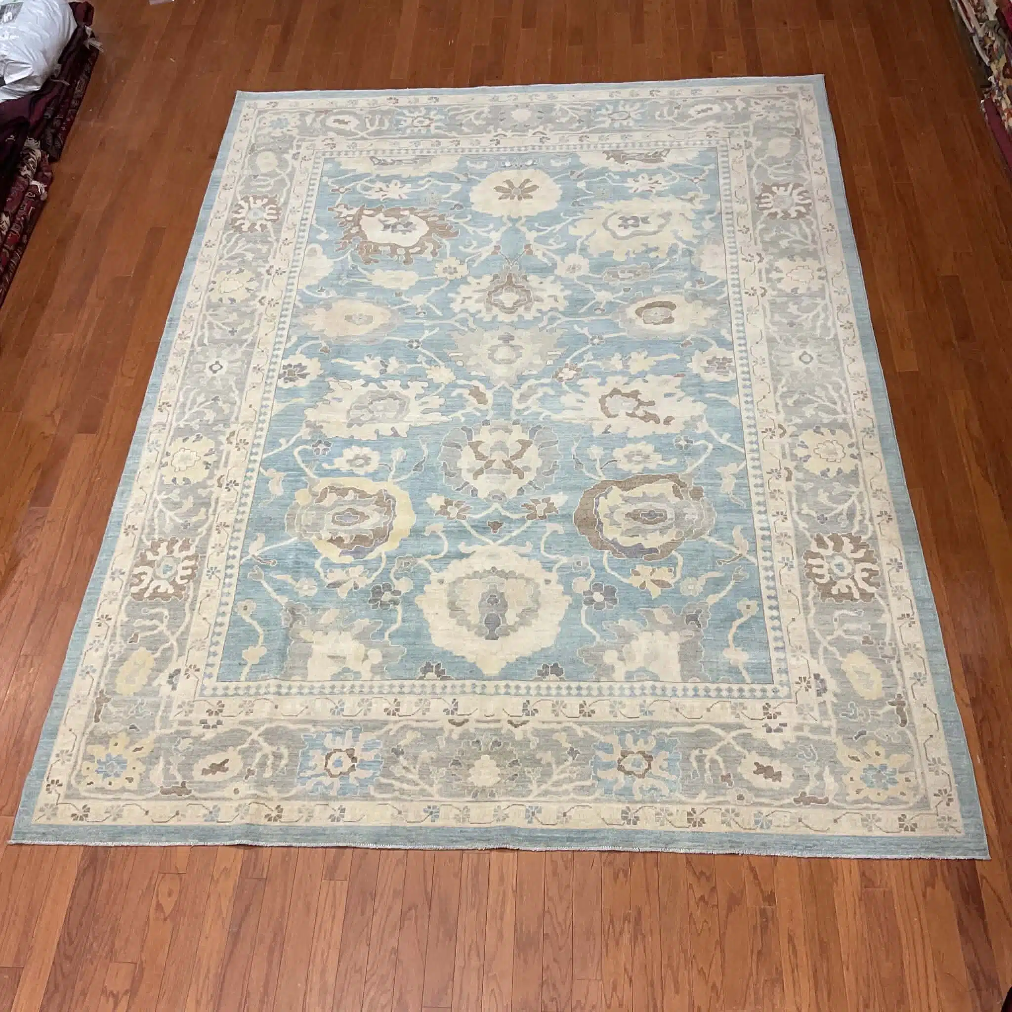 Hand Knotted Afghan Vegetable Dye Oushak Rug 9'x12'