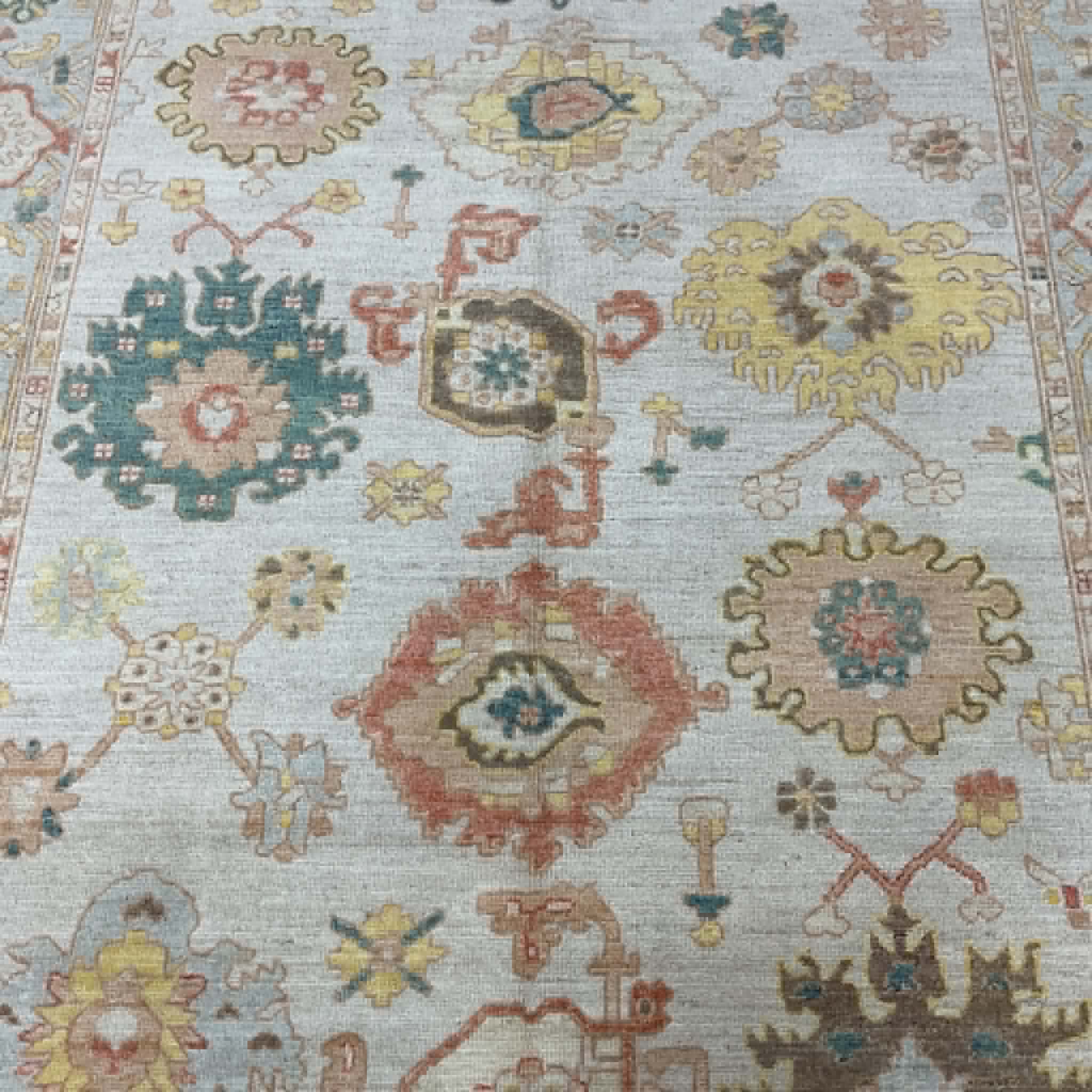 Hand Knotted Afghan Vegetable Dye Oushak Rug 6'2"x9' - Image 4
